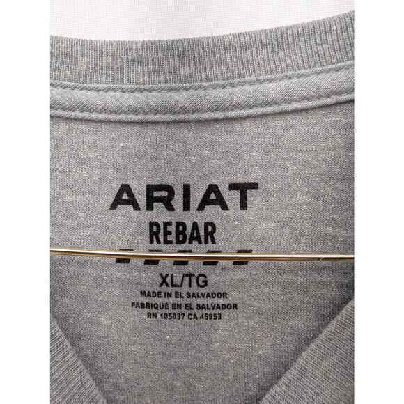 NWT Ariat Rebar Cotton Strong Standard Pocket T-Shirt in Heather Grey size XL - Picture 6 of 7